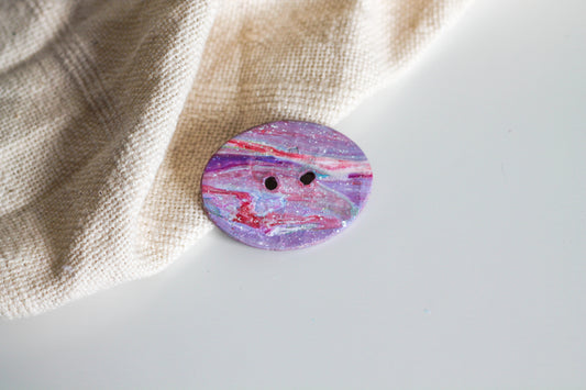 Handcrafted Large Oval Petunia Button