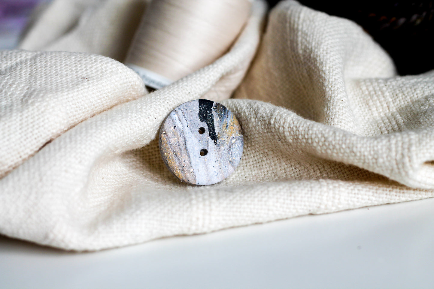 Handcrafted Medium Circle Marble Button
